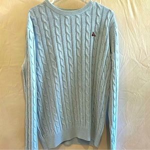 Simon Carter Cable Knit Sweater, men’s medium, 100% cotton.